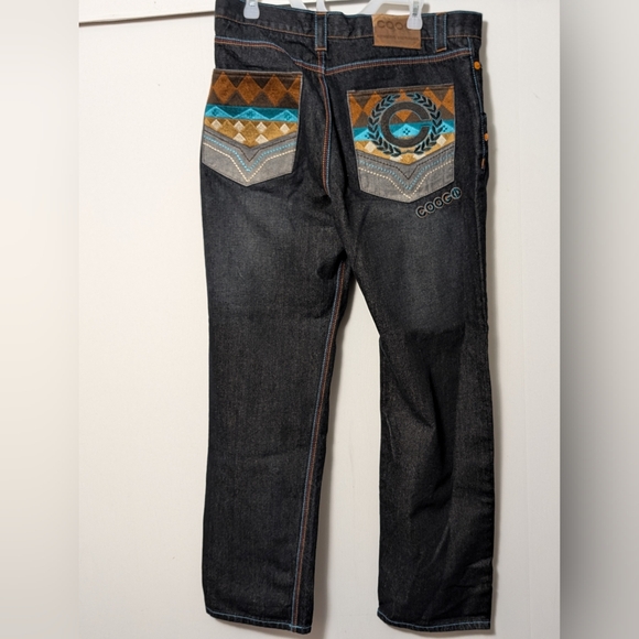 Men's Vintage Coogi Embroidered Baggy Y2K Hip Hop Jeans 36 Size Waist - Picture 2 of 16